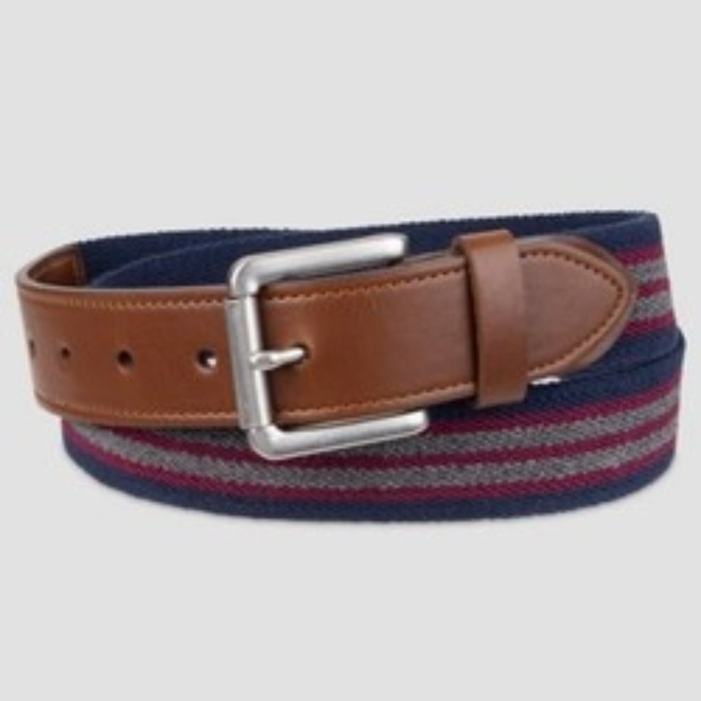 Men's Heathered Striped Stretch Web Belt